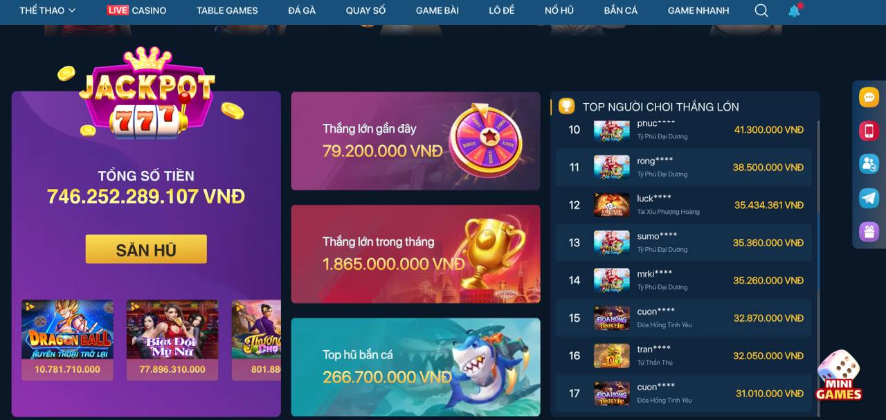 Giải thưởng Jackpot tại Bet89
